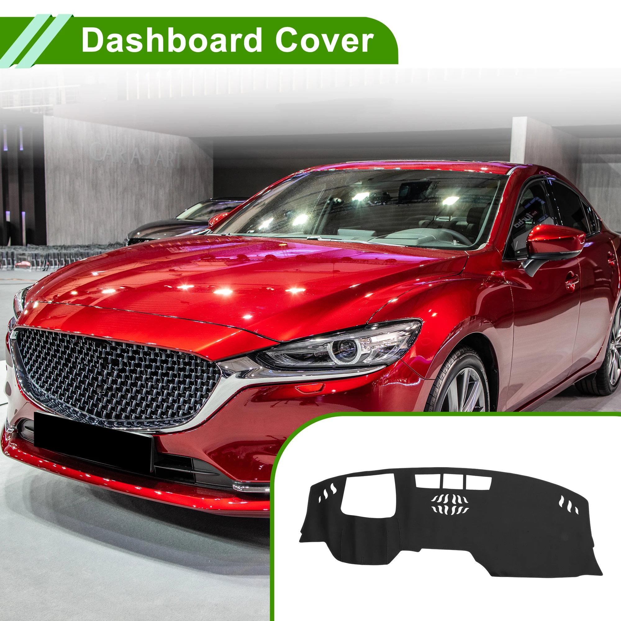 

UXCELL Dash Cover for Mazda 6 Atenza 2020-2021 Dashboard Cover Faux Leather Black 1 Pc