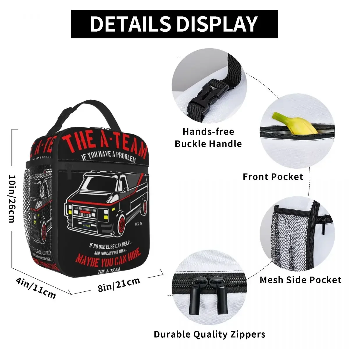 The A Team Insulated Lunch Bag for Women Children Leakproof Food Boxes Thermal Lunch Box Tote