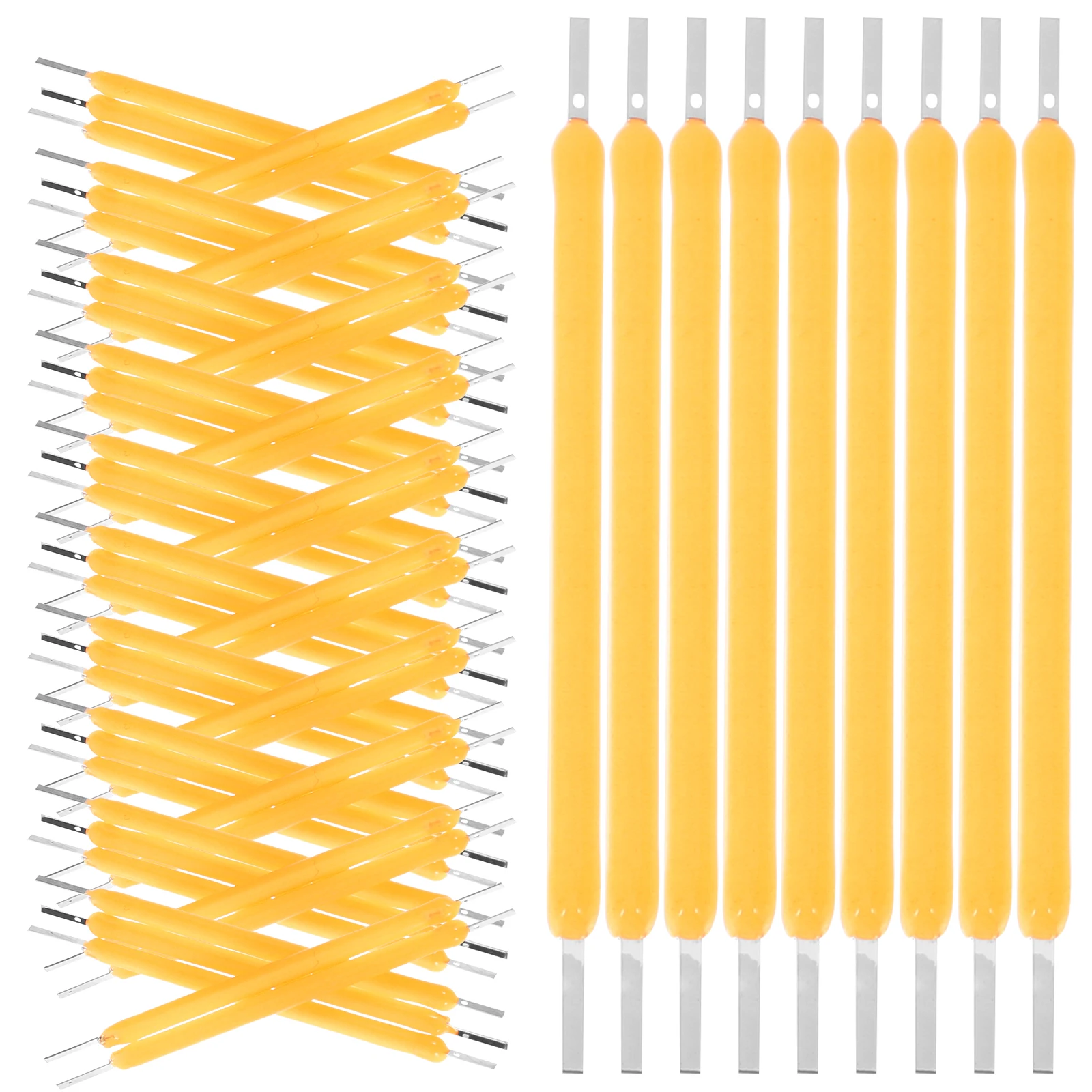 

100Pcs LED Filament 38Mm Warm Light Hard Filament for Chandelier Wall Sconce Clear Bright Bulb Component Lamp Accessories Repair