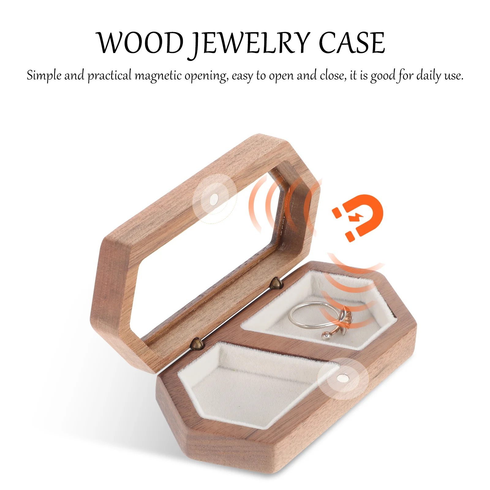 

Wooden Jewelry Box Vintage Style Magnetic Closure Storage Case For Ring Necklace Earrings Gift Organizer Travel Size Wood Case