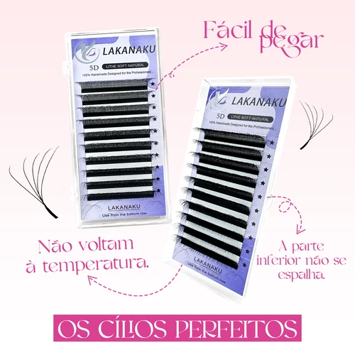 Imagen 2 del producto LAKANAKU-extensión de pestañas en forma de W 5D, ventiladores de volumen, 6 bandejas, Cilios, pestañas en forma de W, abanicos de maquillaje suaves naturales