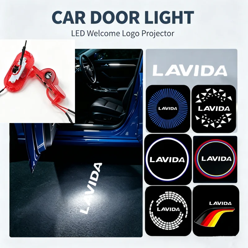2Pcs LED Ghost Logo Laser Projector Car Door Welcome Courtesy Shadow Light For Volkswagen Lavida 2008-2011 Auto Accessories