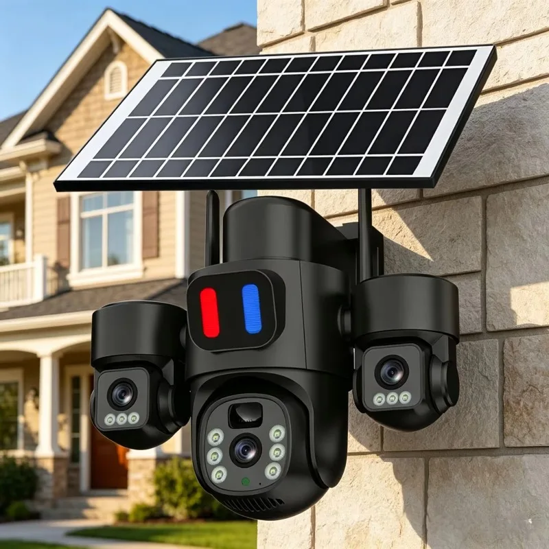 STLF Weatherproof Outdoor 4G Tracking Camera 4G SIM Camera 355 ° PTZ 10800mAh Rechargeable Battery, Solar Powered