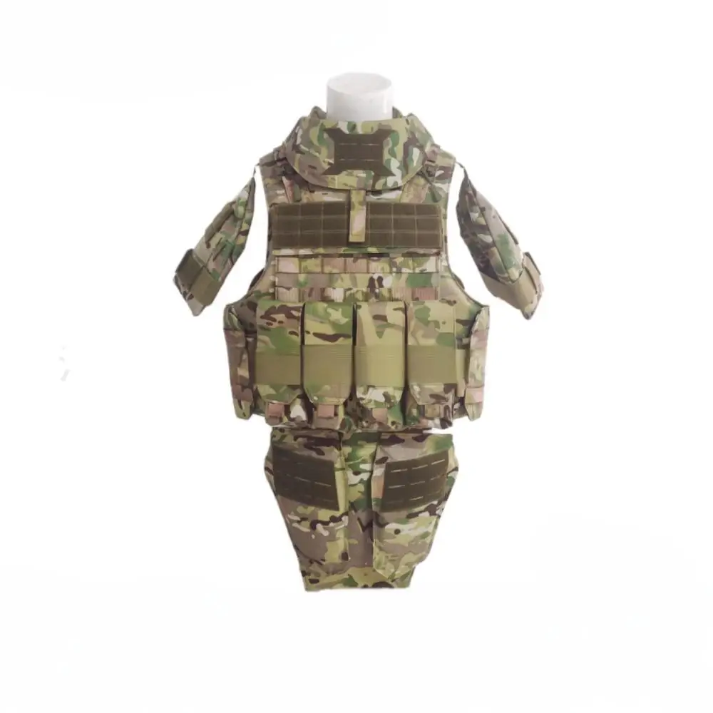 Real NIJ IIIA .44MAG Bulletproof Vest Full Set Heavy Duty Outdoor Tactical Body Armor with Groin & Thigh Protection Guard