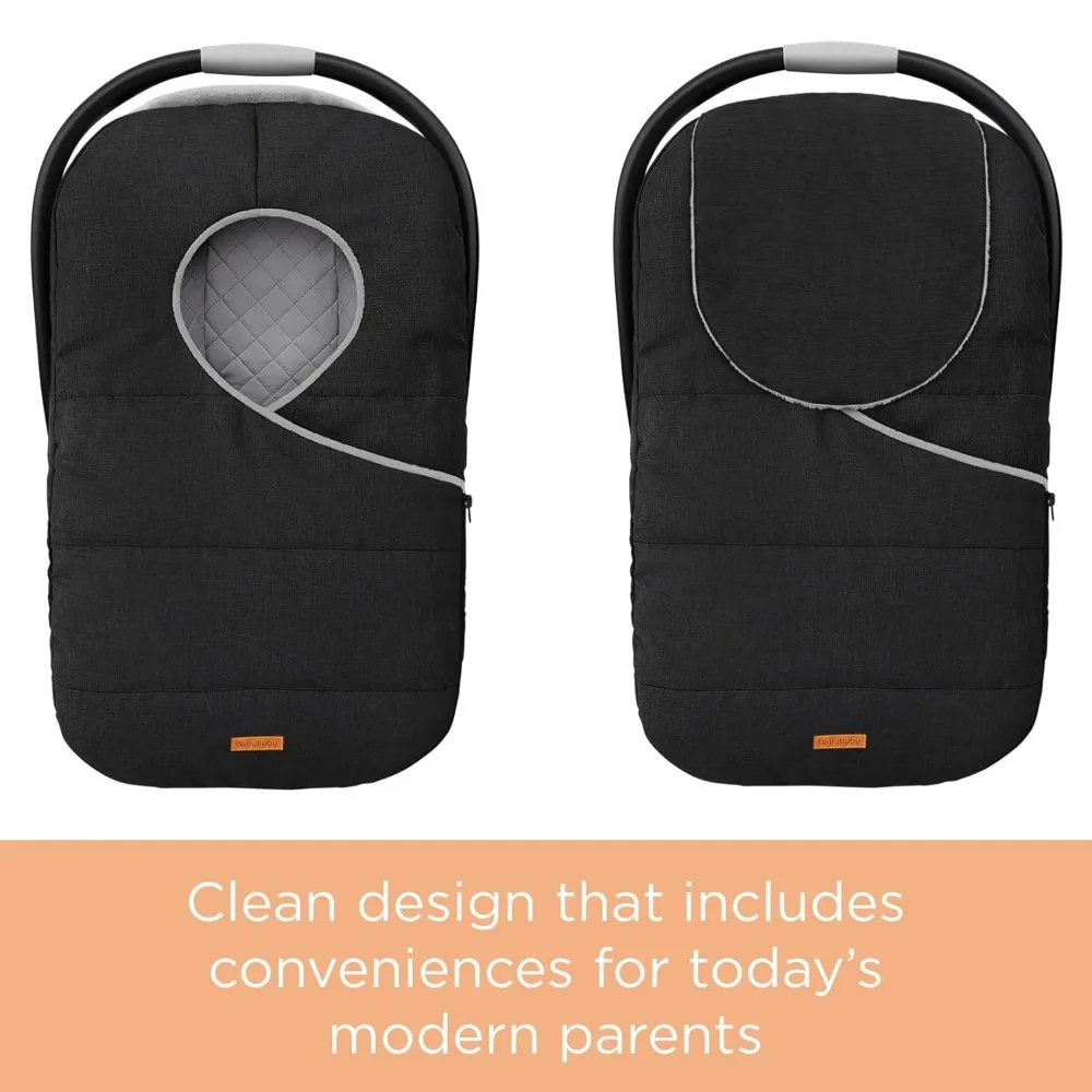 Coprisedile per auto invernale per neonati - Baldacchino in caldo pile per neonati nella stagione fredda (nero)