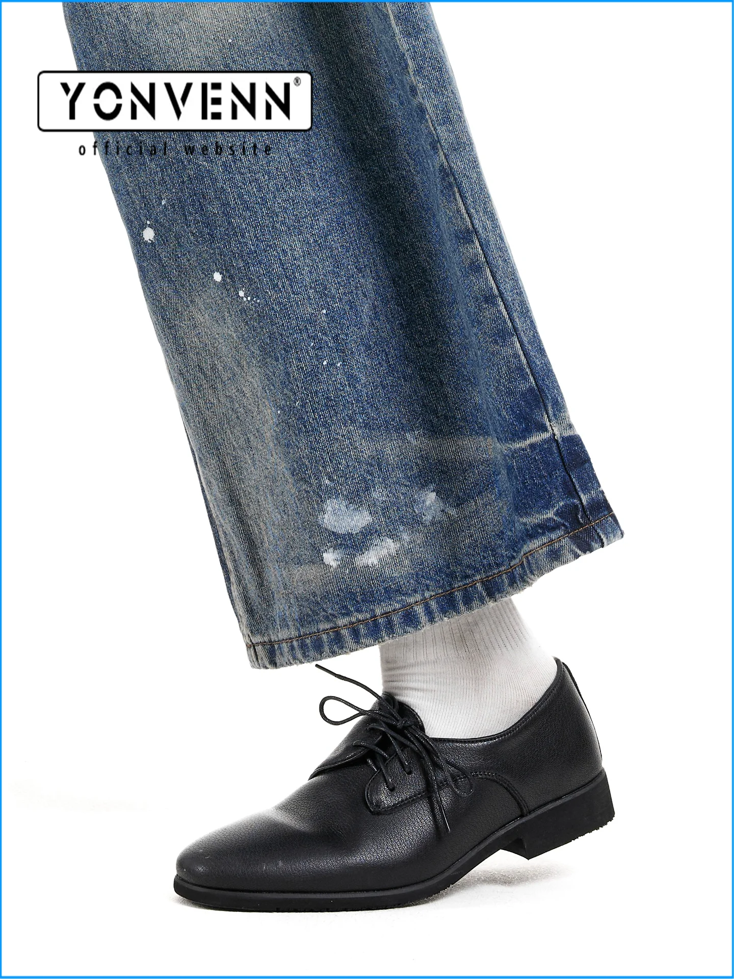 Side opening lace up Dylan Derby shoes elegant vintage money Cleanfit texture cowhide square toe leather shoes for men