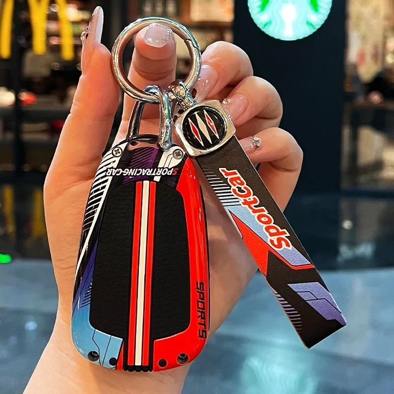 Racing Style Metal Car Key Case Fob Cover for Cadillac Xt5 XTS CTS SRX ATSL XT4 CT6 ATS Escalade ESV DTS ELR STS 2014 - 2018