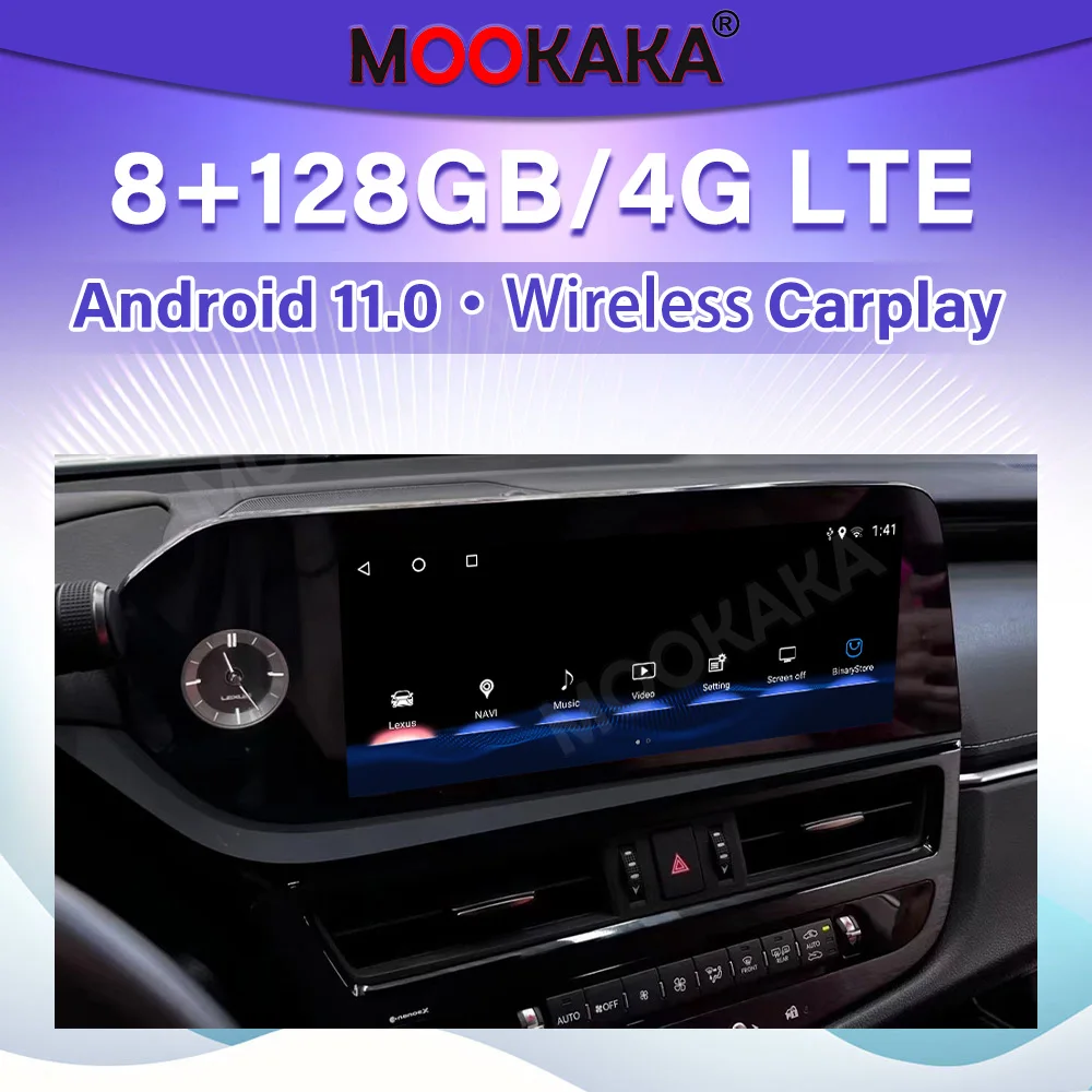 128G Android 11 Car Strereo Radio For Lexus ES 2022 Video Wireless Carplay Multimedia Player Auto Audio GPS Navigation Head Unit