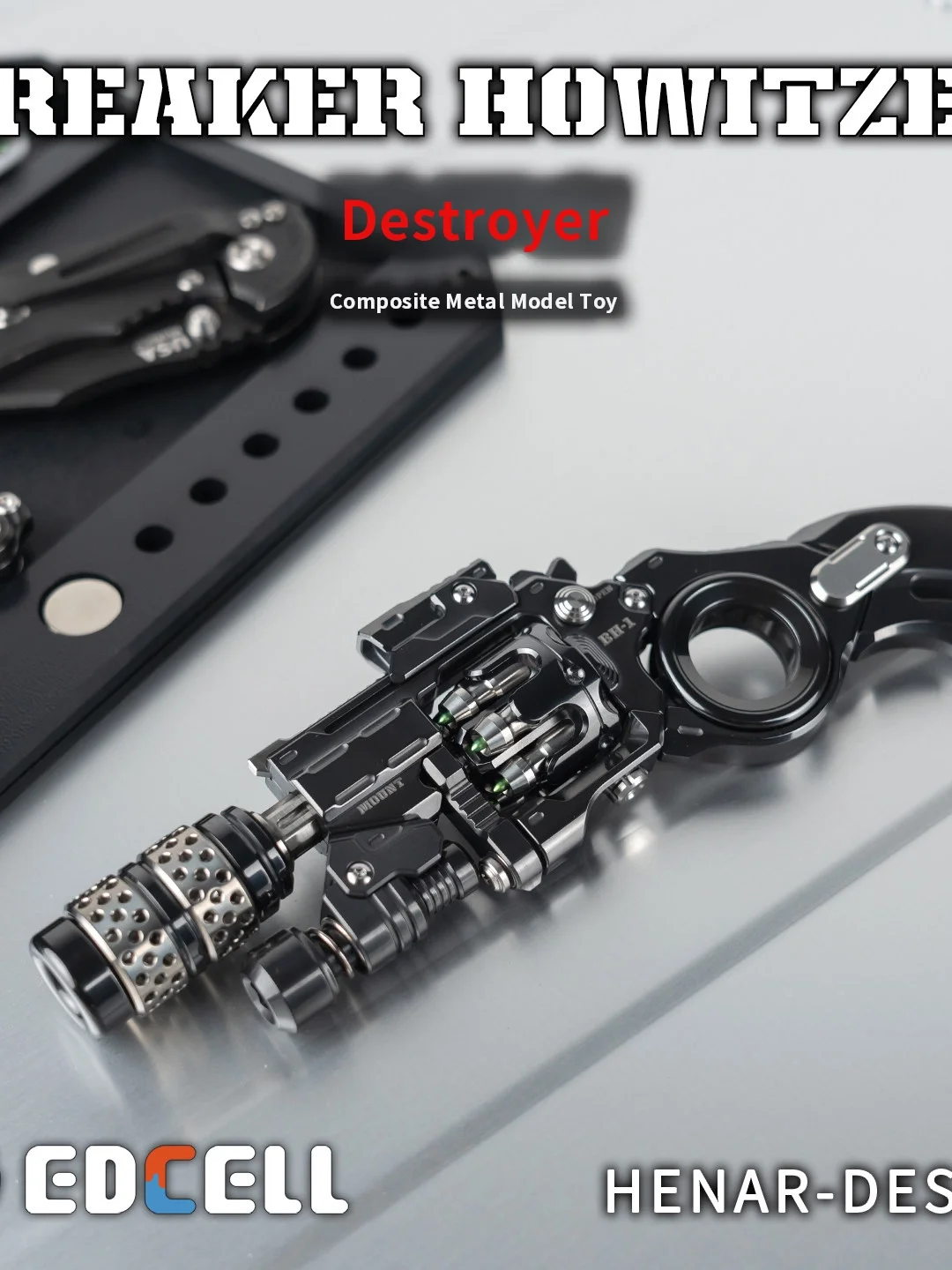 Paramount Cell Tactical Spinner Fingertip Gyro for Stress Relief Durable Zirconium Alloy Build with Electromagnetic Gun Design