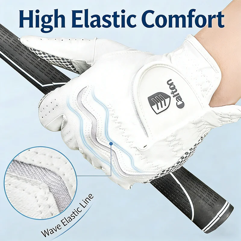 

2026 New Golf Glove for Men Micro Soft Fabric Breathable Golf Gloves With Magnetic Marker Replaceable Glove Gift for Golfers