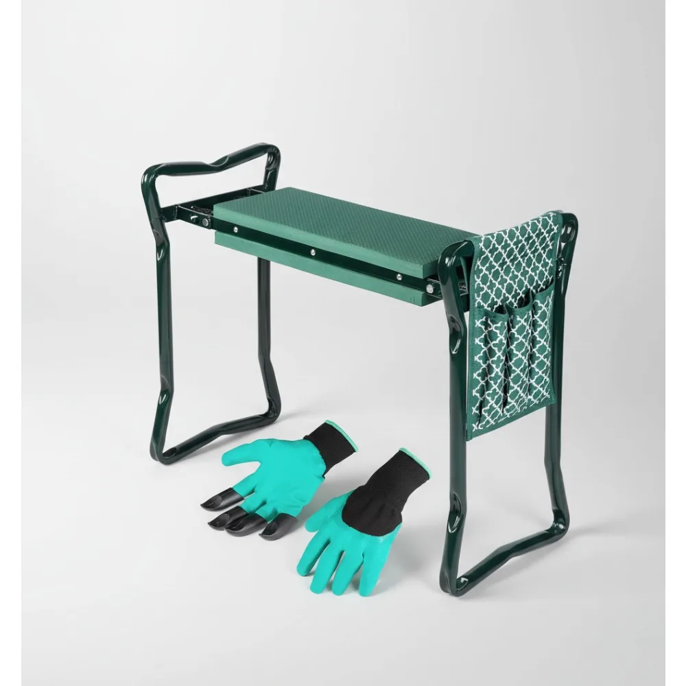 

Foldable Garden Kneeler and Stool - EVA Foam Cushion - Heavy Duty Lightweight Gardening Tool for Women Seniors