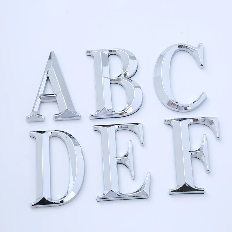 1PC 7CM Modern Letters Sticker Silver/Gold/Red Copper/Black Plaque Hotel Address Digits Sign ABS Door Plate
