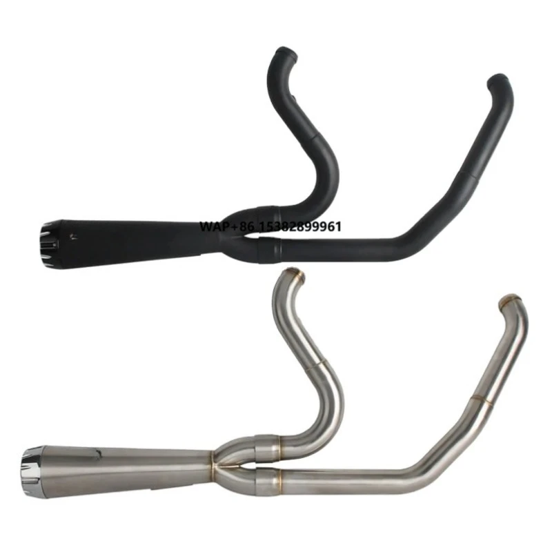 

Big Bore Stepped Head Pipes 2-into-1 Motorcycle Exhaust System Steel Muffler for 2017-2025 Electra Road