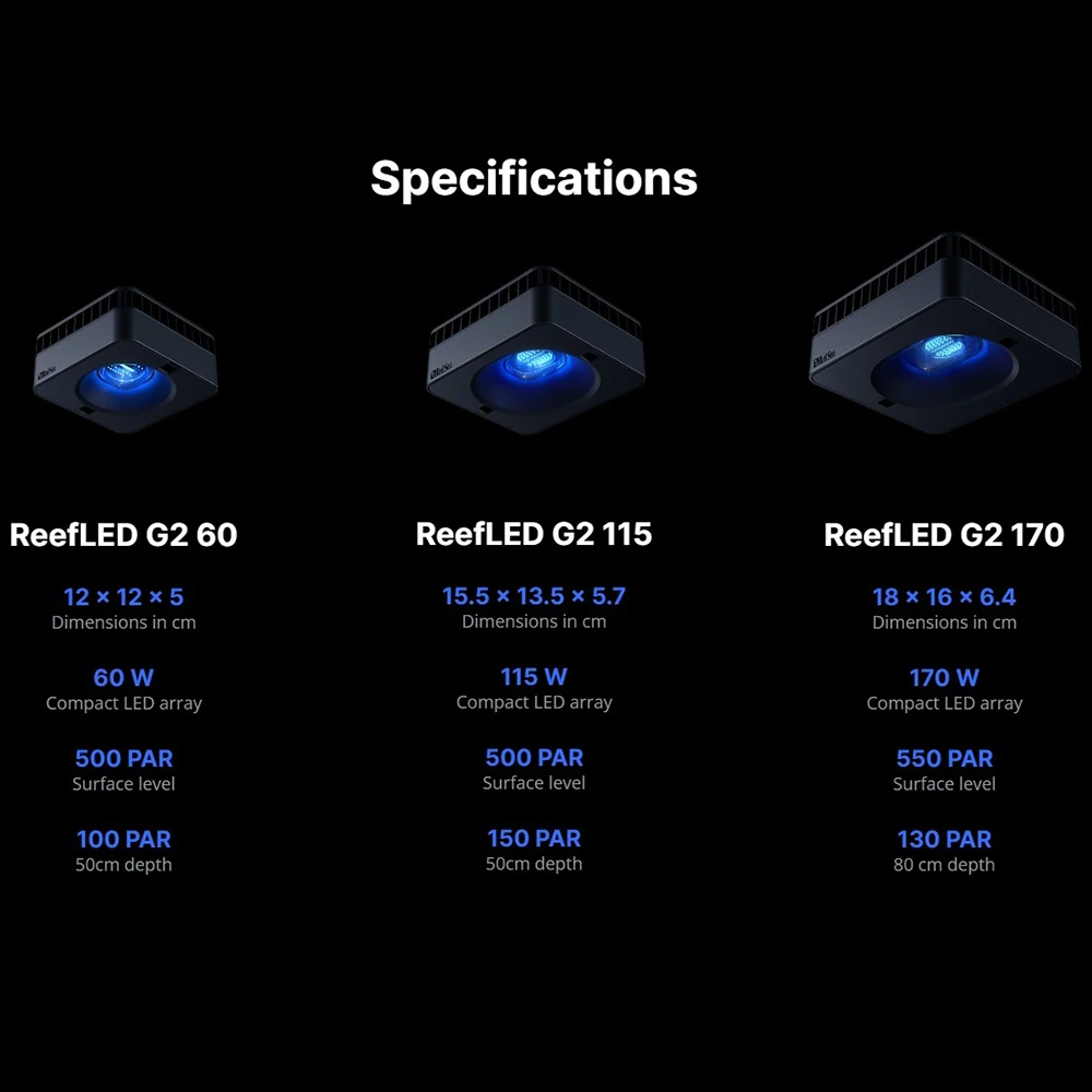 RedSea ReefLED G2 60/115/170 New Version Smart WiFi Coral Aquarium LED Light for Saltwater Coral Reef Fish Tank