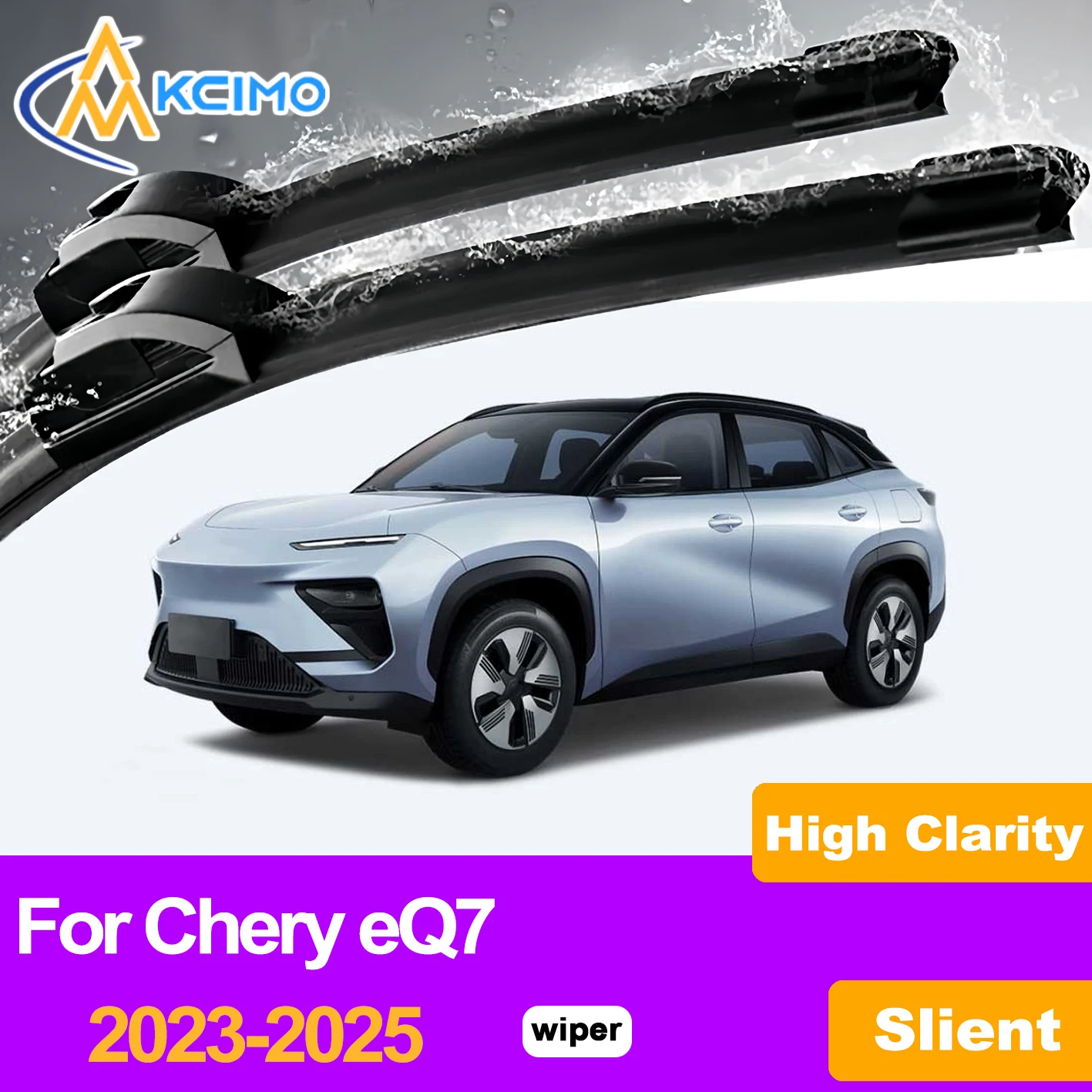 

KCIMO 2PCS Front Windshield Wiper Blades For Chery eQ7 2023-2025, All Weather Clear View Streak-Free Cleaning Car Accessories