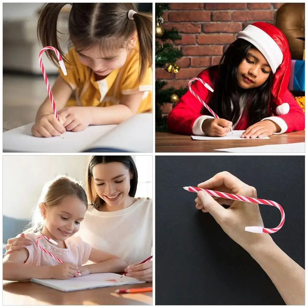 Wholesale Multi-function Christmas Cane Pen Unique Exquisite Crutch Ballpoint Pen Portable Creative Hanging Gel Pens Student