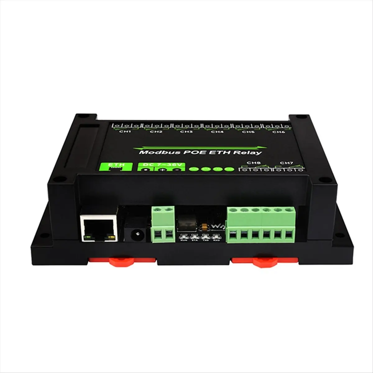 (AIMA) Industrial Grade 8-Ch Ethernet Relay Module Ethernet PoE Port Communication Modbus Protocol PoE Power Supply