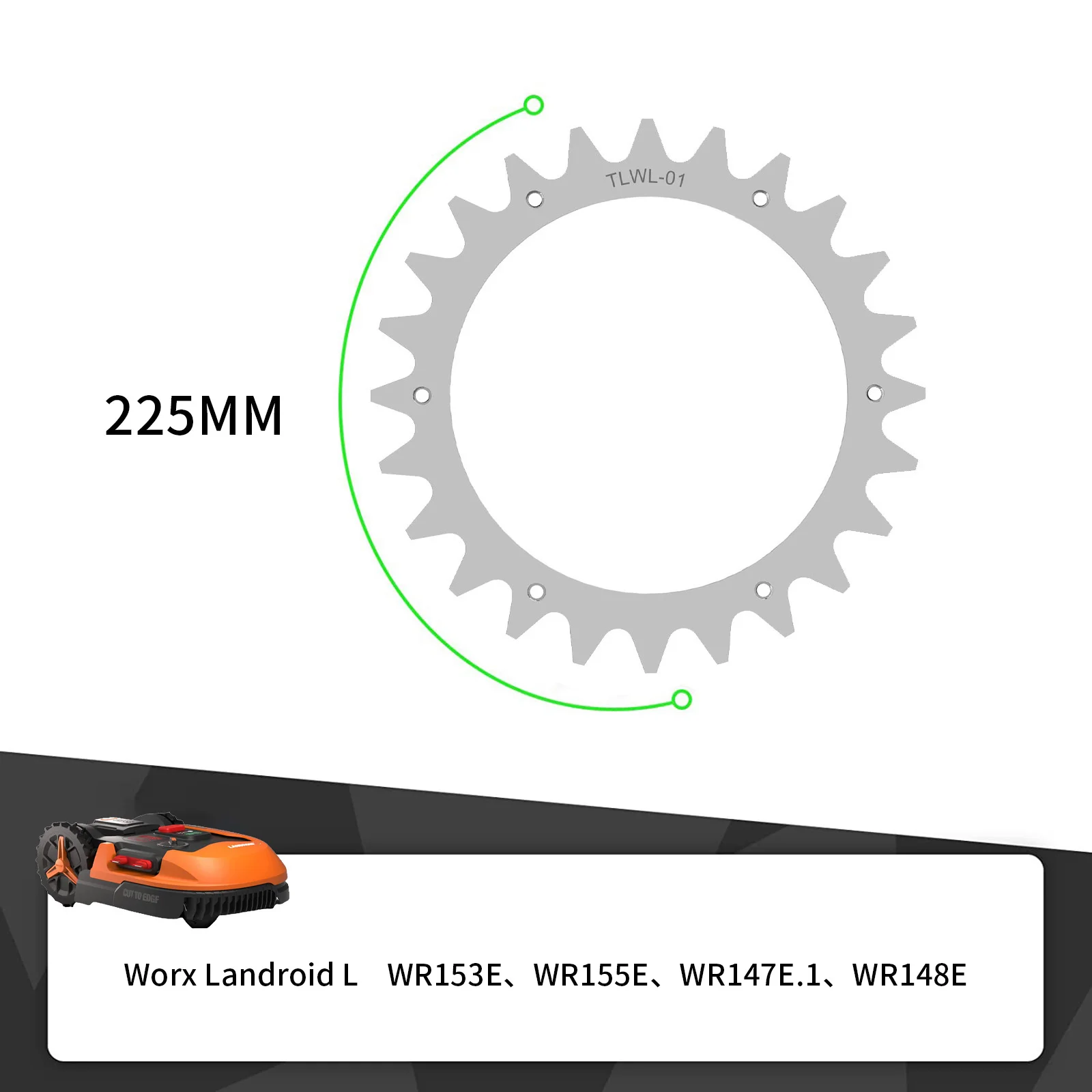 Imagem -03 - Roda de Tração para Cortador Robótico Rodas de Treinamento Aprimoradas para Worx Plus l Peças para Cortadores de Grama 225*225 mm Pcs
