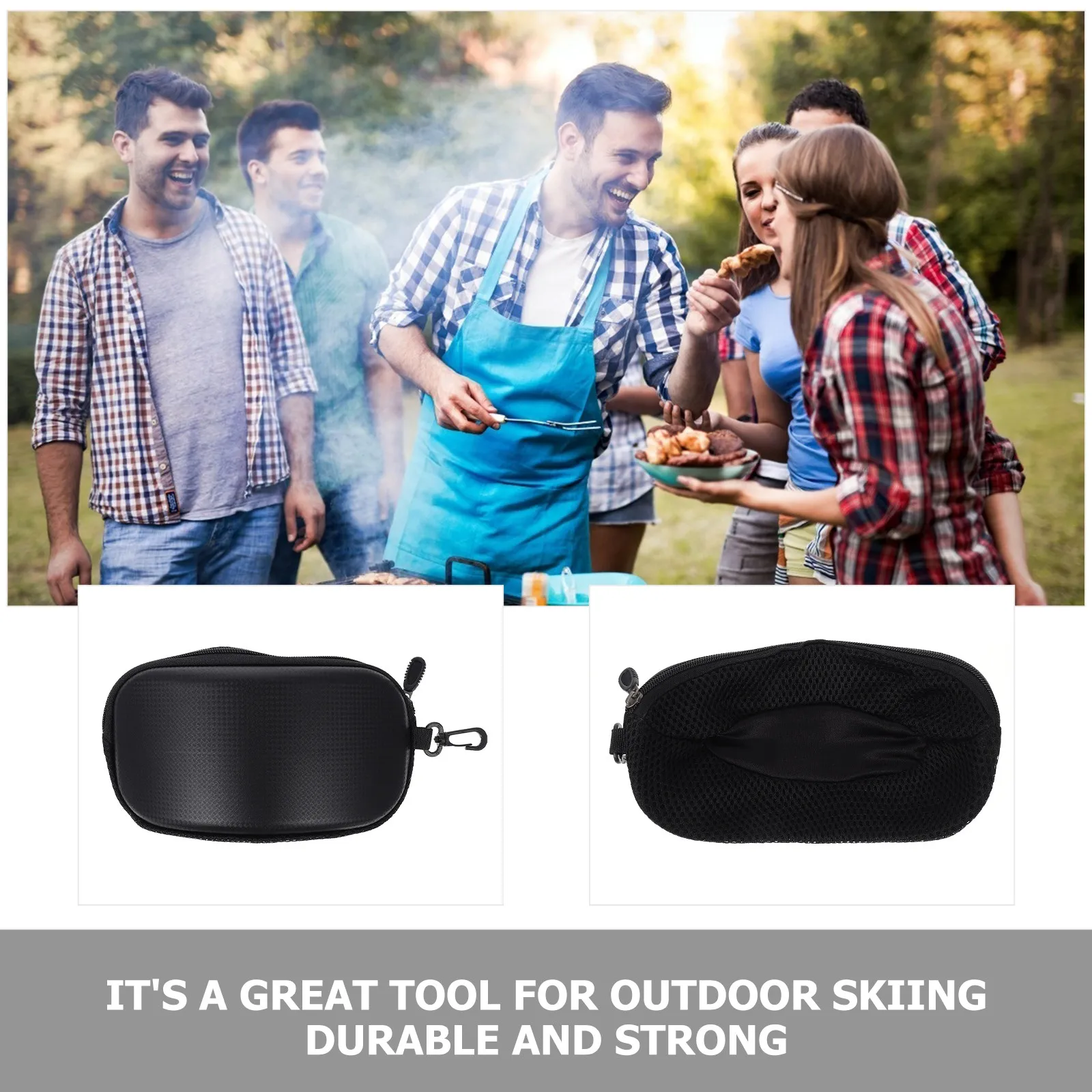 

1Pcs Ski Goggles Box Portable Large Zipper Case Outdoor Snowboard Glasses Storage Shockproof Protection Buckle