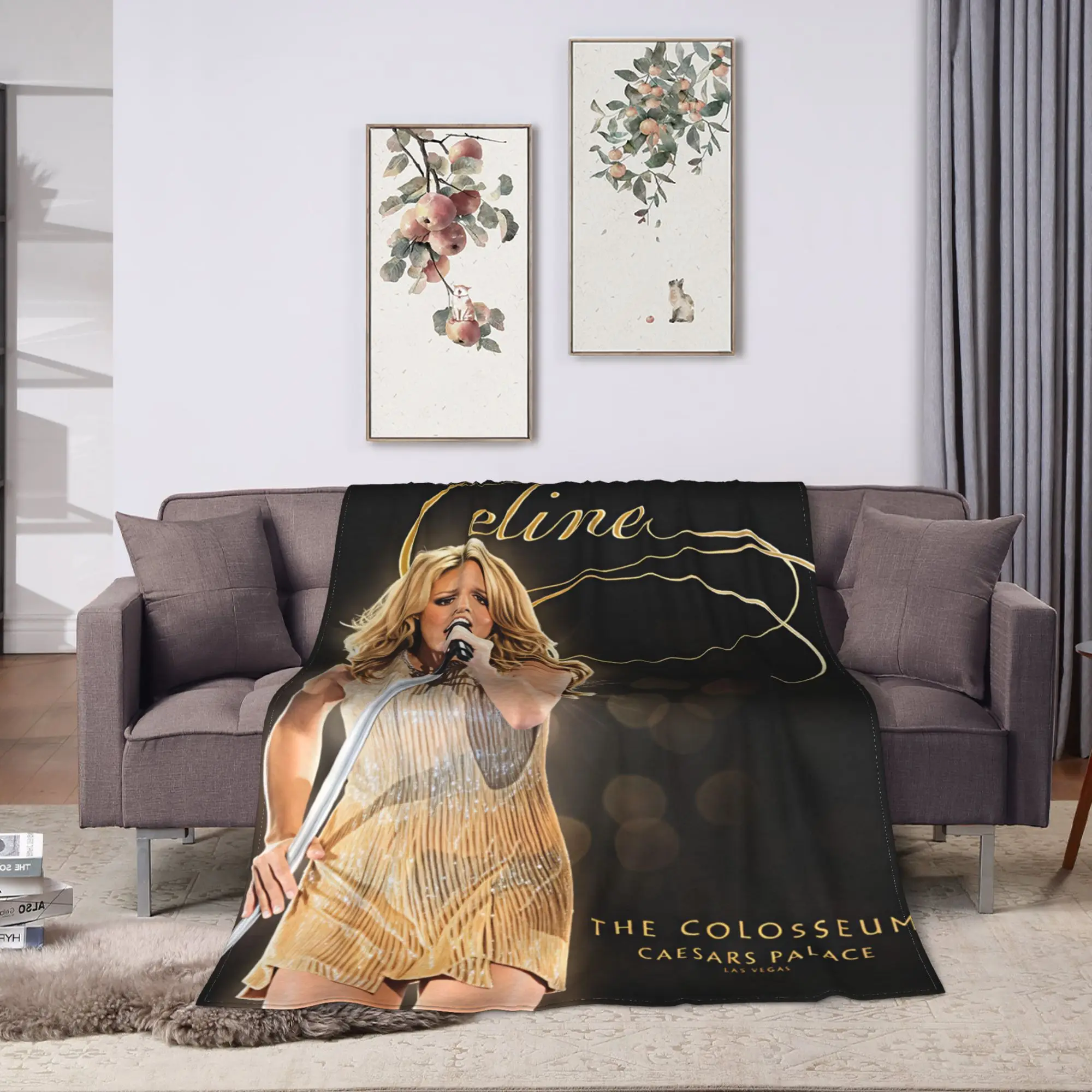 Celines Dions Paris 2026 Blanket Quality Warm Soft  Throw Blanket Winter Decorative Couch Chair Pattern Bedspread