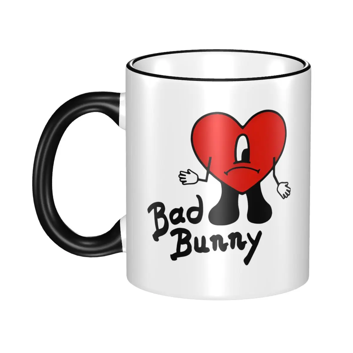 2025 Red Heart Rapper Merch Mug Fun Bad Bunny DTMF Coffee Cup