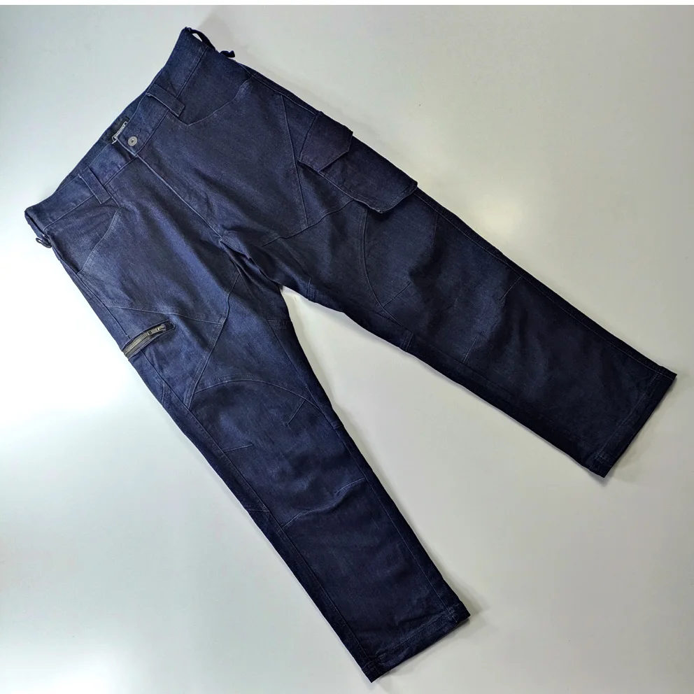 

Мужские рабочие джинсы Multi-ket: слегка эластичные, прямого кроя, с лоскутным дизайном, длиной 9/10, со средней посадкой, из джинсовой ткани