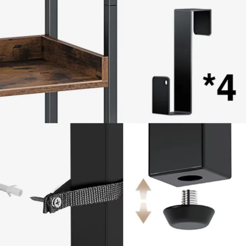 Modern simple shelf multi-layer floor-to-ceiling living room bookshelf household storage storage shelf
