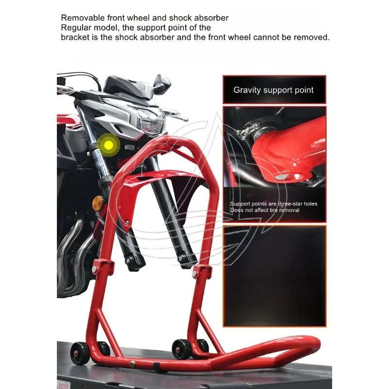 Heavy Duty Motorcycle Front Wheel Lifter Stand Parking Rack Repair Maintenance Tool