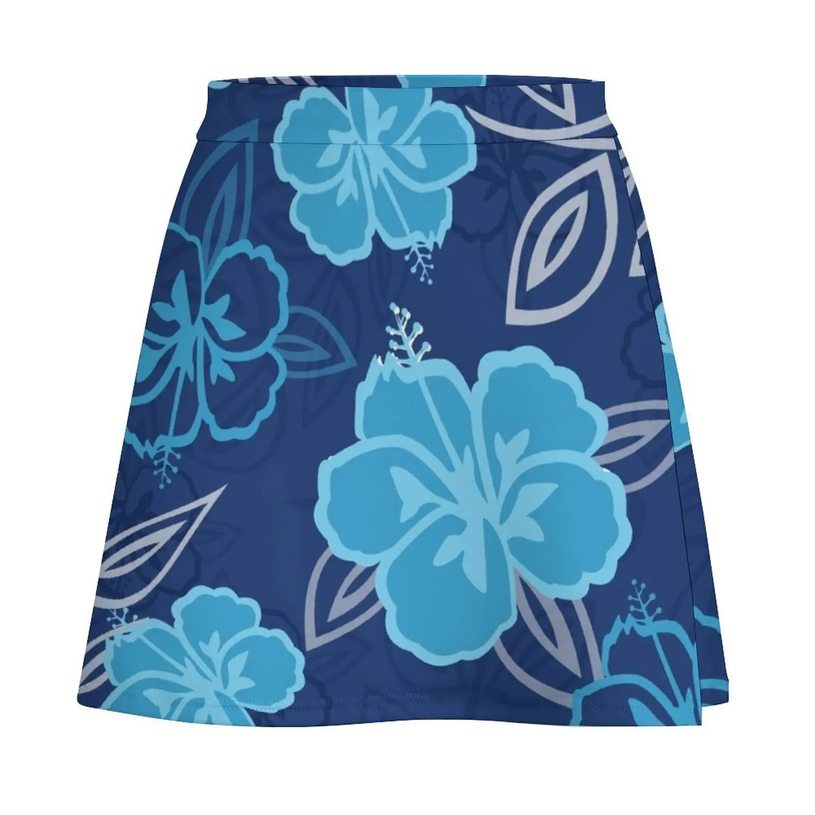 Blue Hawaiian Hibiscus Pattern Mini Skirt Skirt pants sexy short mini skirts women's summer dress 2026 Mini Skirt