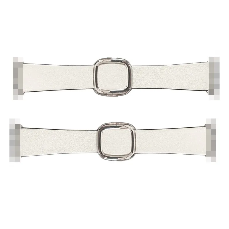 

For Apple iWatch 8 Modern Silver Buckle Leather Strap Apple Watch76543SE Leather Wristband