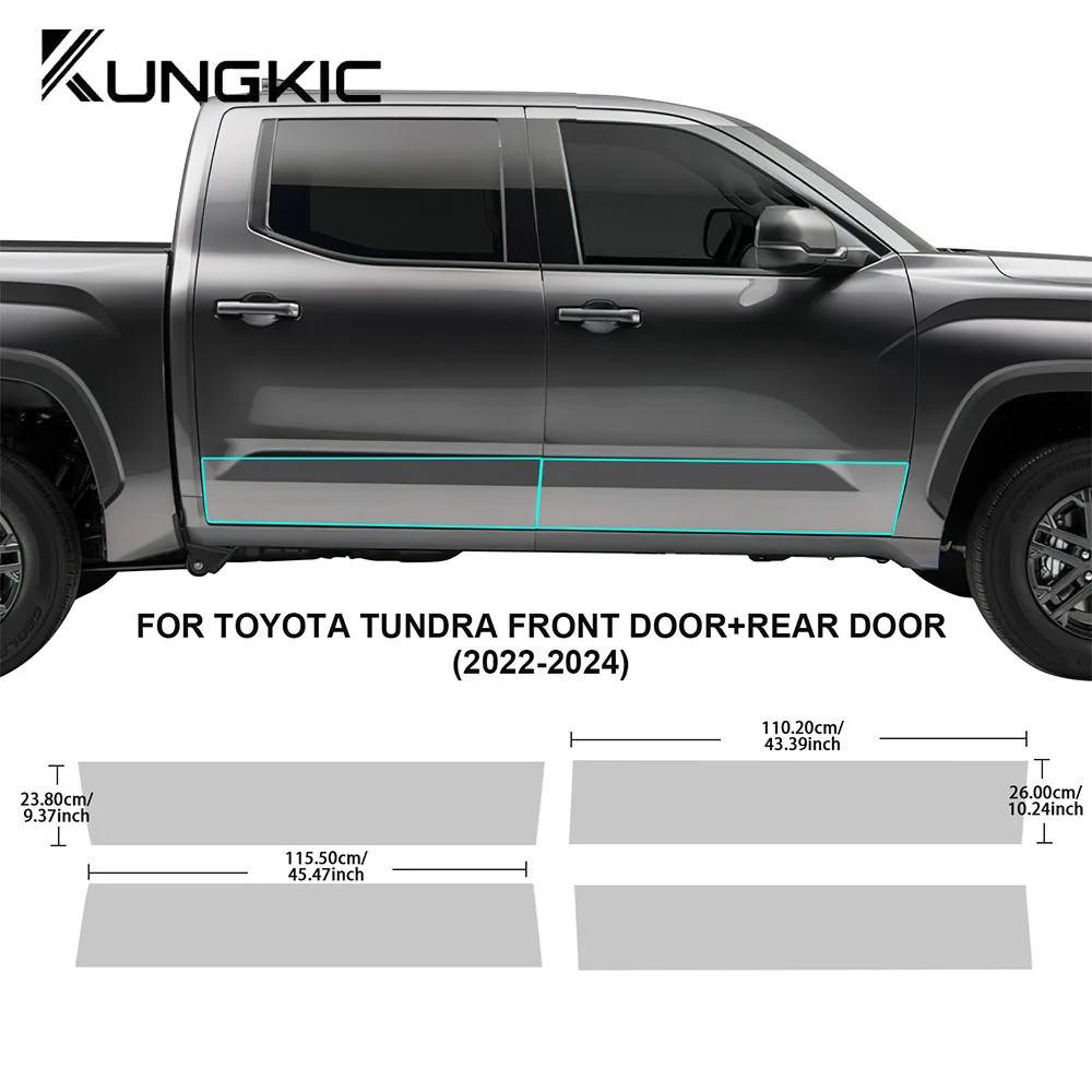 TPU Car Door Sills Triangle Protective Film for Toyota Tundra 2022 2023 2024 PPF Transparent Refit Sticker Paint Protection