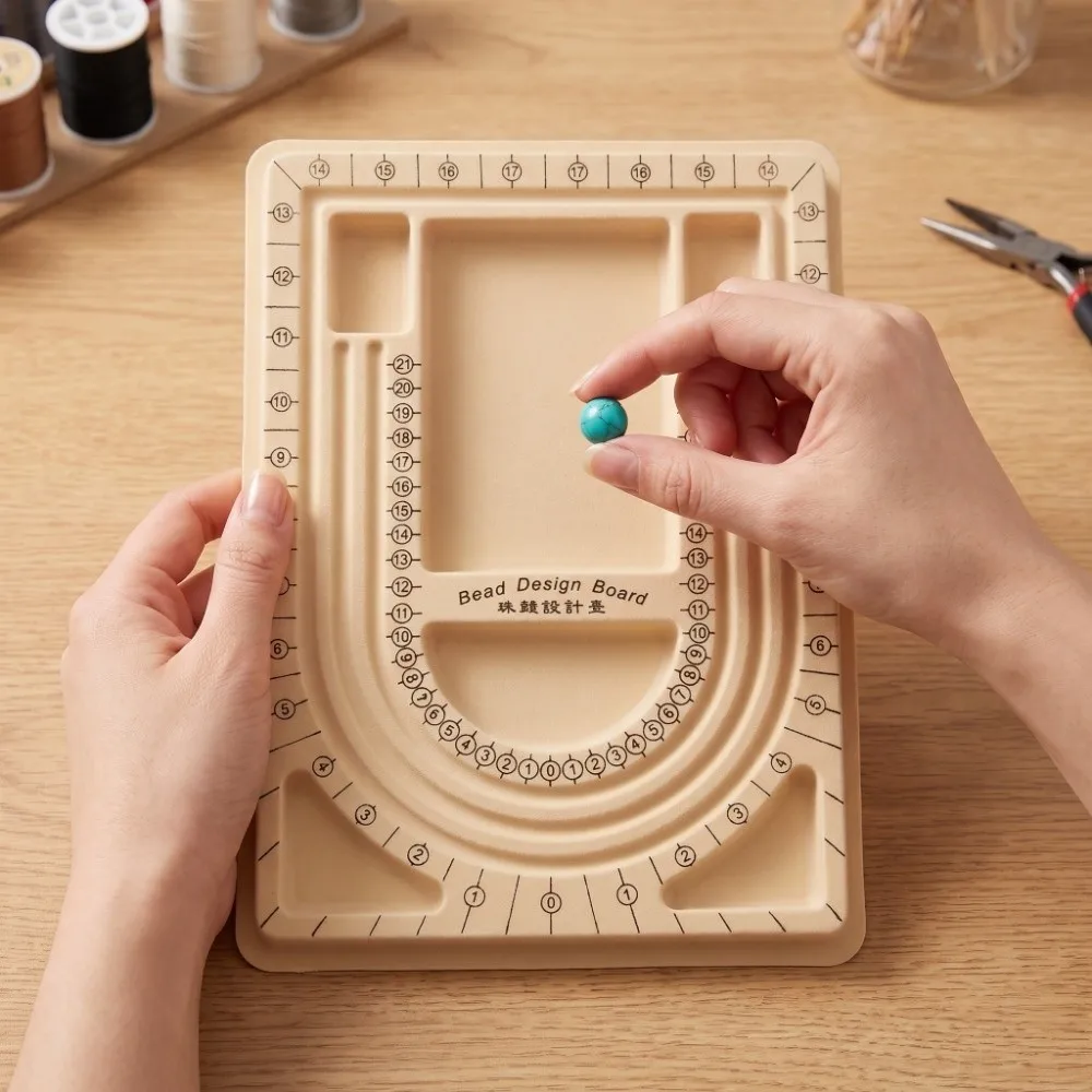 Handmade Colorful Plastic Bead Board Design Board Scale Board Bracelet Necklace Tray Crafts Portable