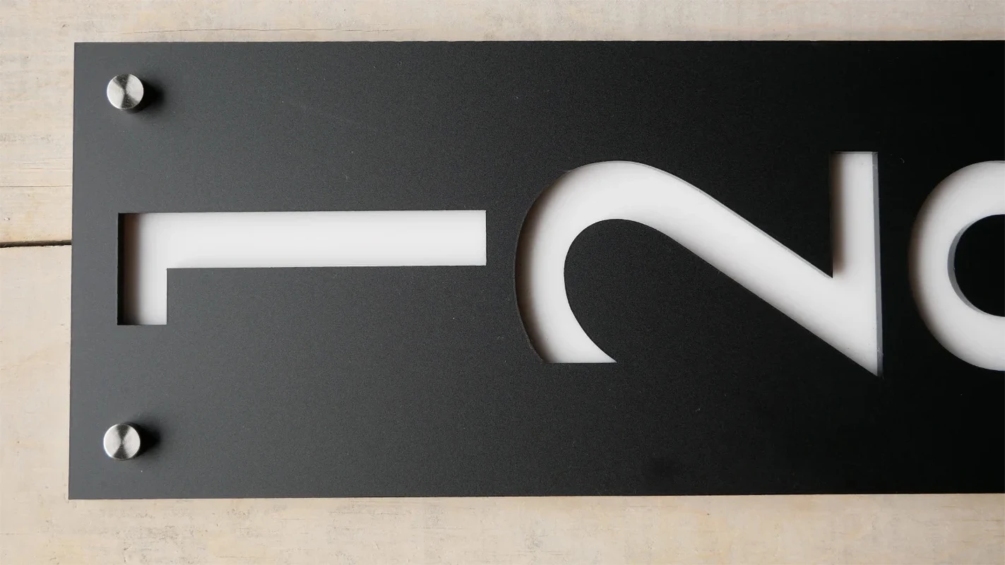 Vertical House Number Sign, Custom Address Sign, Modern Black Door Plaque, Outdoor Home Number Sign,New Home Gift