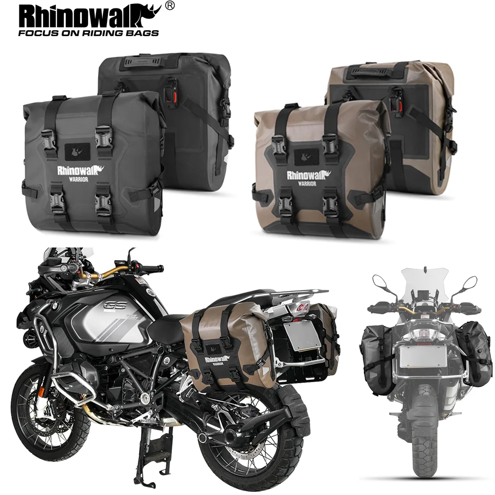 

Мотоциклетная быстросъемная боковая сумка Rhinowalk 24 л, водонепроницаемая, для хранения на мотоседле, с внутренней опорной пластиной