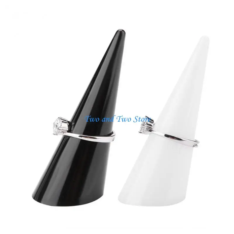 HX6F 3 Pack Plastic Jewelry Display Stands Sturdy Conical for Secure Rings Arrangement In Retail or Home Use