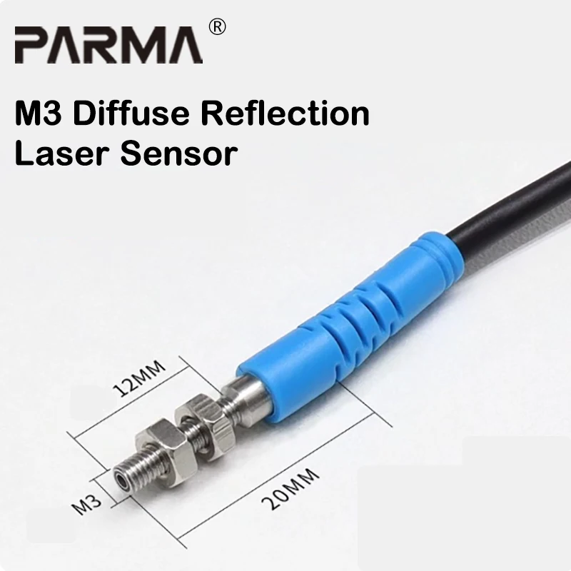 M3 Miniature Laser Diffuse Photoelectric Switch Sensor Infrared Sensing Switch NPN
