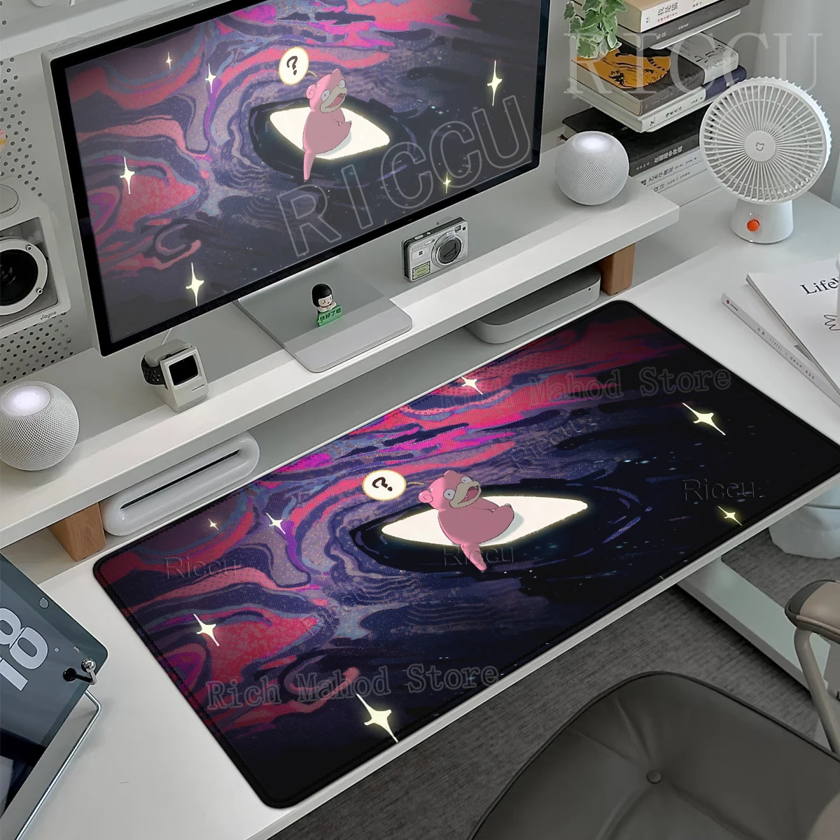 Anime Pokemon Slowpoke Pretty Cartoon Style Mouse Pads Extended Gaming PC Computer Professional Keyboard Locking Edge XXL Carpet