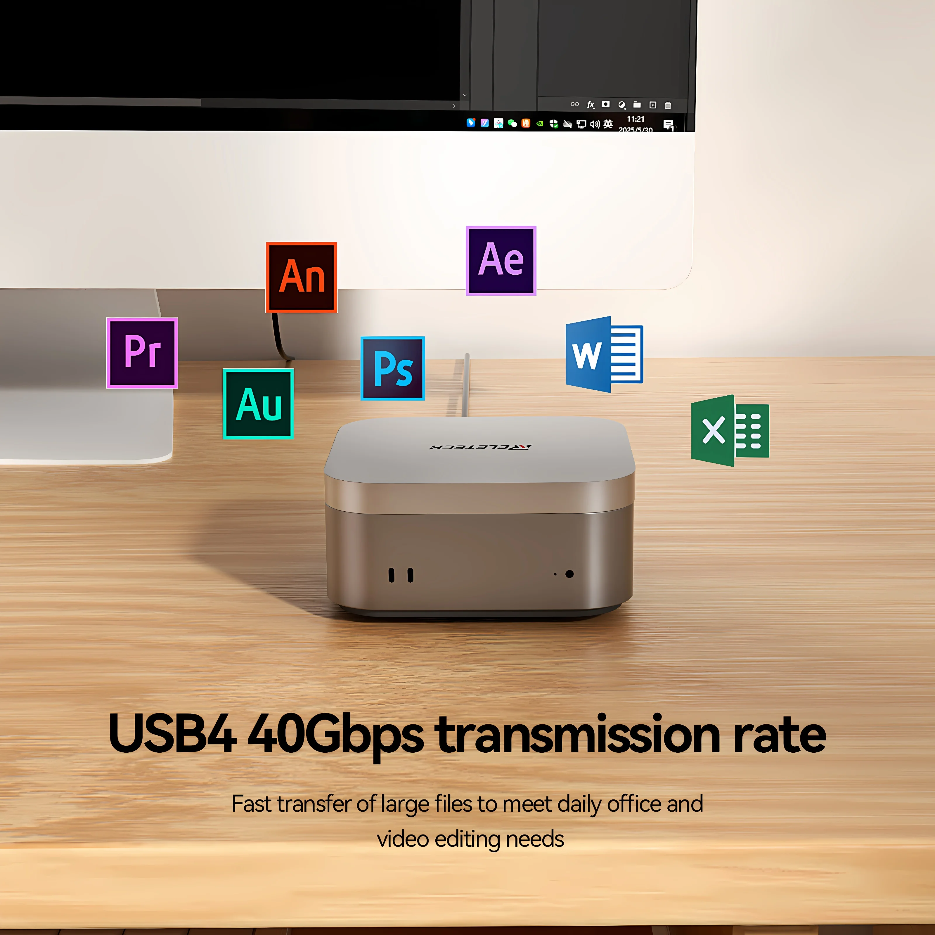 Reletech MacMini M4 Desktop portátil SSD USB4 40Gbps PSSD Armazenamento de expansão externa