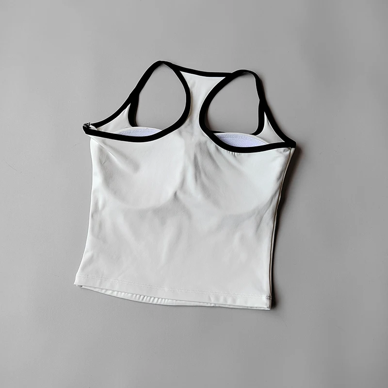 Sportliche I-förmige Weste für Damen, einteiliger Cup, schnelltrocknende Laufbekleidung, Yoga-Kleidung, atmungsaktive schnelltrocknende Unterwäsche, BHs – Detail 10