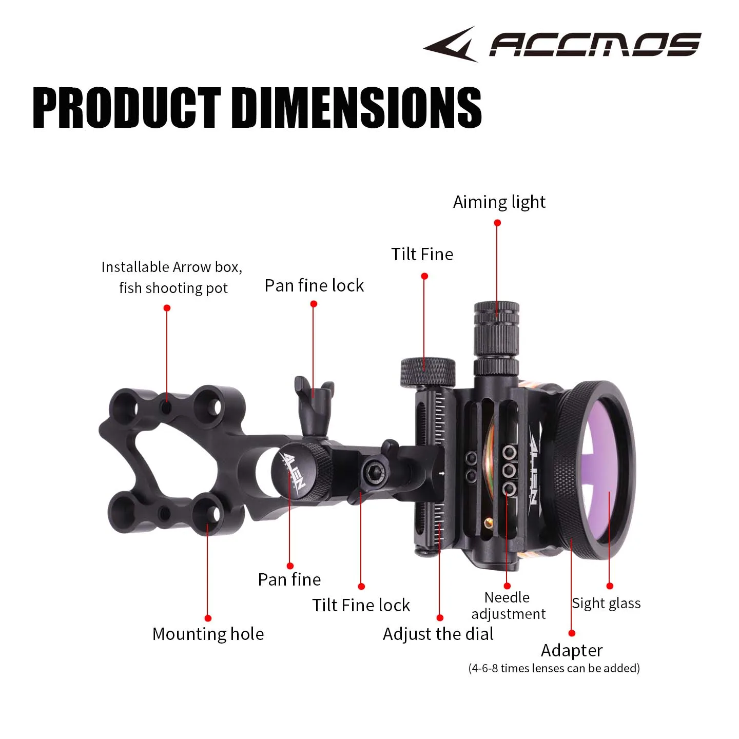 خمسة دبوس القوس البصر مجمع القوس تهدف دبوس اليد اليمنى اليسرى قابل للتعديل الرماية الرماية الصيد الهدف الممارسة #3
