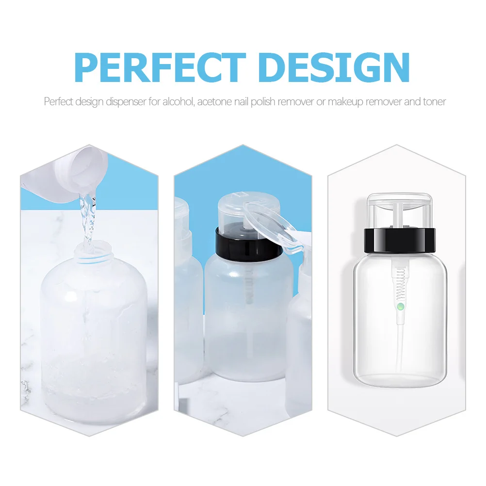 4 Stück Nagellackentferner-Flaschen, Pumpspender, perfekt für Nagelkunst, Make-up, Flüssigkeitsaufbewahrung, effiziente Abgabe Nr
