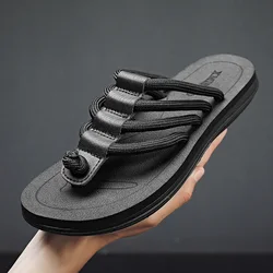 New large size men's four-rope flip-flops beach shoes light casual comfortable sandals outdoor sports light non-slip shoes