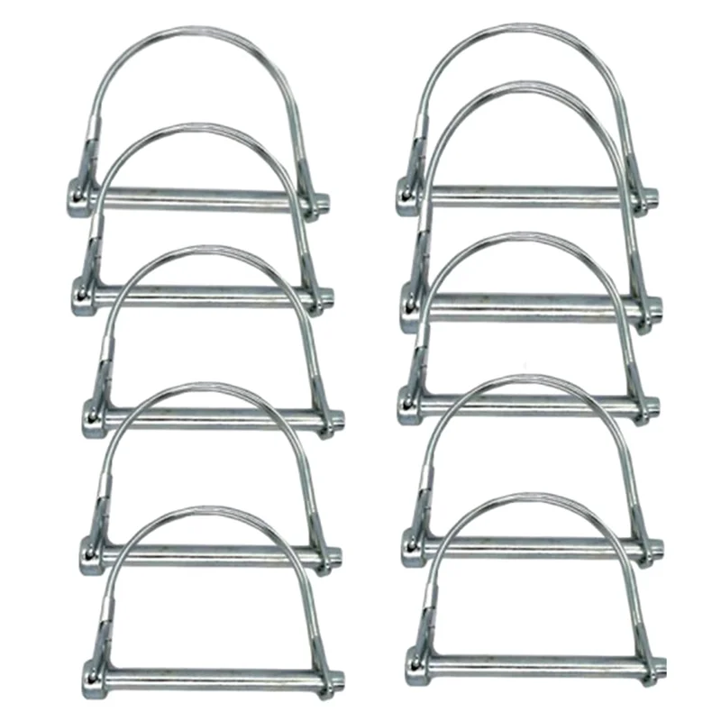 

A93E-10Pcs 6X70mm Shaft Locking Pin W Ear Arch D Shape Trailer Shaft Locking Pin Safety Coupler Pin For Car Boat/Farmtrailers