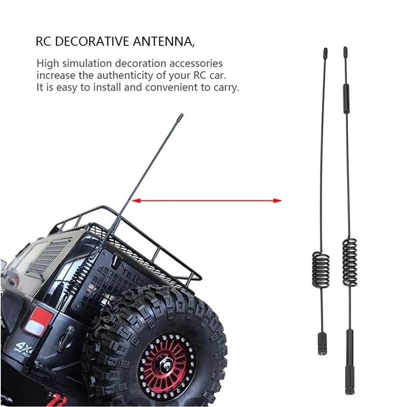 2 Pieces Of Metal Decorative Accessories Simulation Antenna For Traxxas TRX-4 SCX10 Iii1/10 Remote Control Car