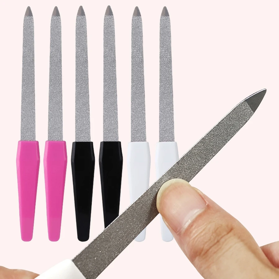 5/10 Stück doppelseitige Metall-Nagelfeilen, Polierer, Maniküre, Pediküre, Schönheitswerkzeuge – Detail 1