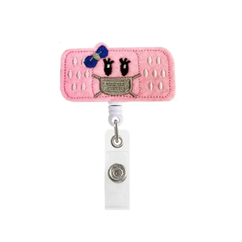 Imagem -04 - Embroidery Felt Badge Reel For id Retractable id Tag Clips para Médico Enfermeira Working Permit Pass Work Card Card Clips Access Card