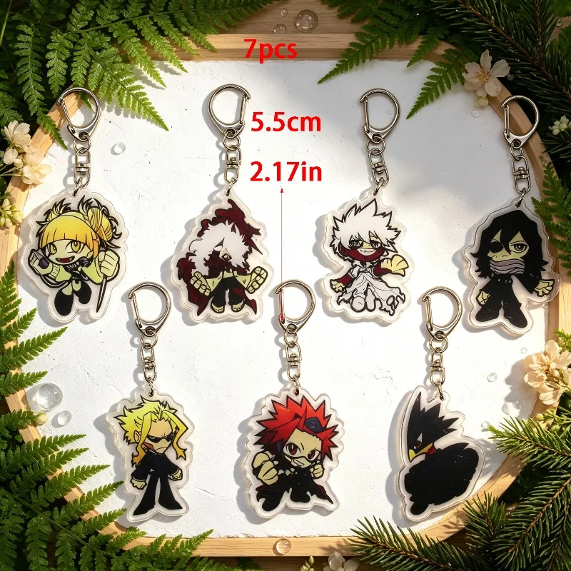 7-teiliges Set Anime-Schlüsselanhänger My Hero Academia Acryl-Schlüsselanhänger Izuku Bakugo Katsuki Anhänger Zubehör Niedliche Cartoon-Geschenke Großhandel – Detail 6