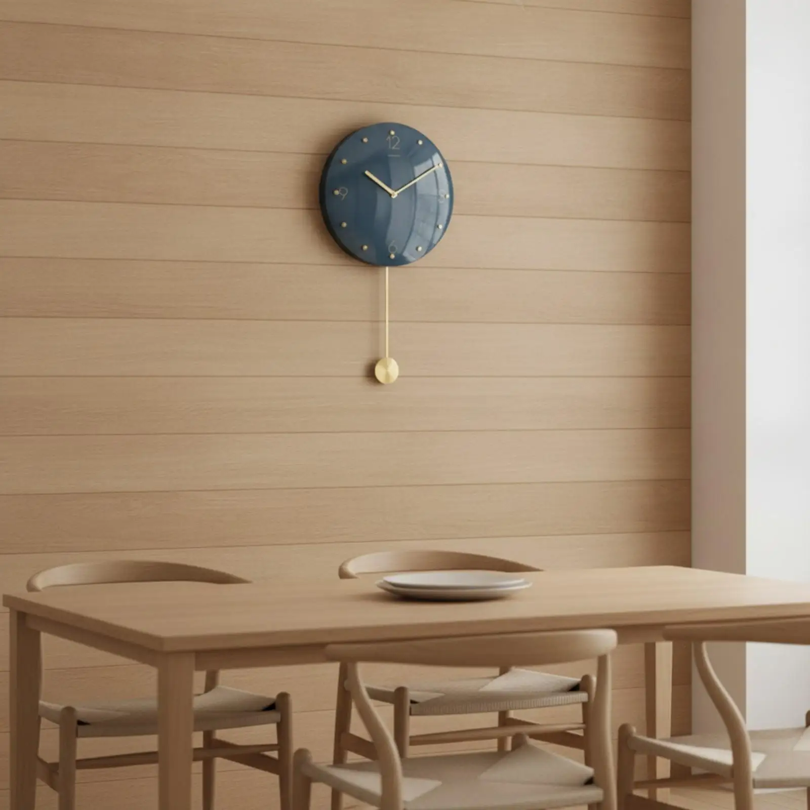 Stylish Indoor Wall Clock with Sweeping Motion and Decorative Swing for Reception Room