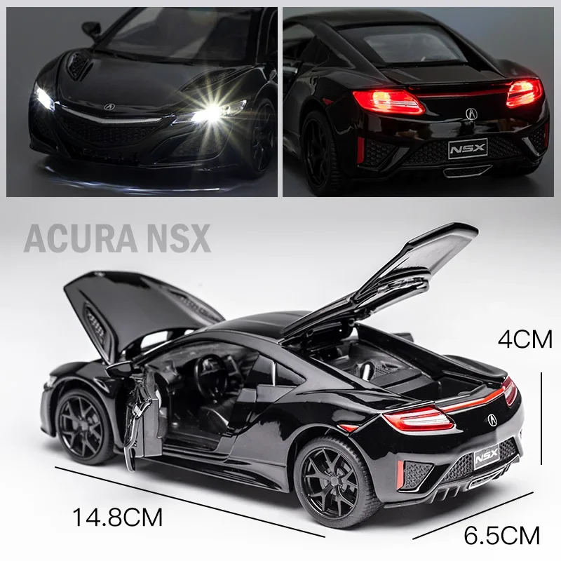 1:32 Acura NSX Alloy Sports Car Model Diecast & Toy Vehicles Metal Super Car Model Simulation Sound and Light Childrens Toy Gift