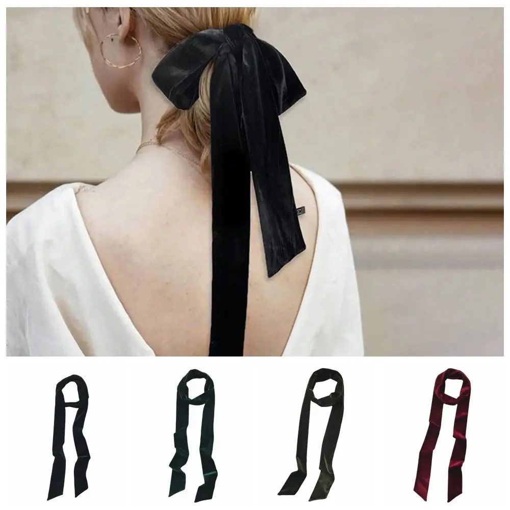 

Fashion Velvet Material Velvet Belt Solid Color Narrow Scarf Belt Long Ribbon Scarf Outfit Decoration